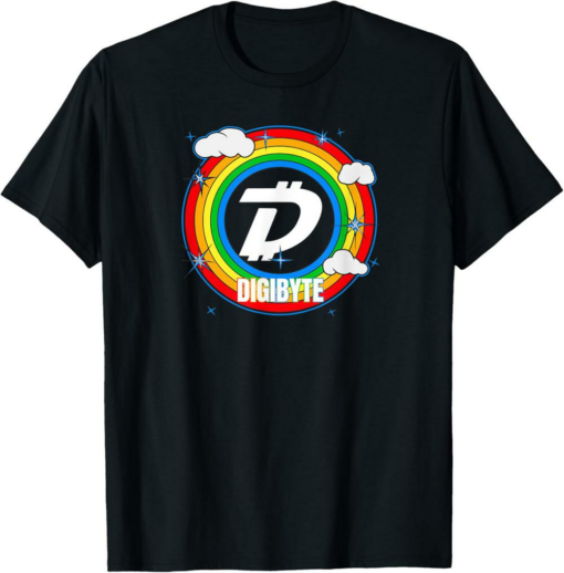 DigiByte T-Shirt Crypto Rainbow Colors DGB Cryptocurrency