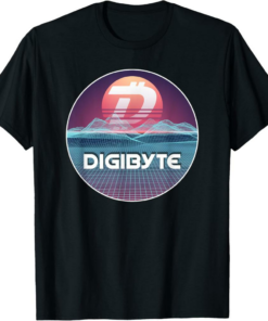 DigiByte T-Shirt Cryptocurrency Digital Galaxy Sunset Crypto