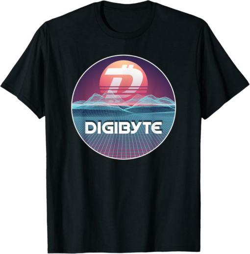 DigiByte T-Shirt Cryptocurrency Digital Galaxy Sunset Crypto