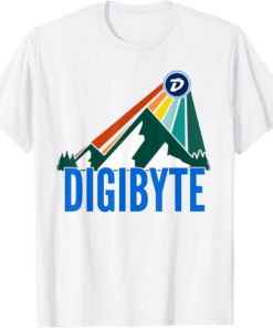 DigiByte T-Shirt DGB Crypto Mountain Sun Rays Cryptocurrency