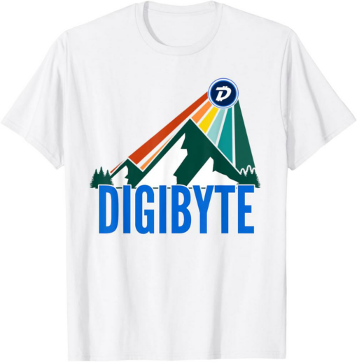 DigiByte T-Shirt DGB Crypto Mountain Sun Rays Cryptocurrency