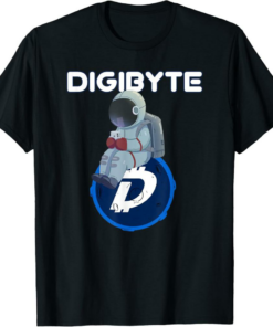 DigiByte T-Shirt DGB Cute Moon Man Crypto Currency Investor