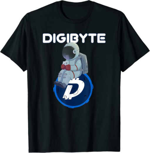 DigiByte T-Shirt DGB Cute Moon Man Crypto Currency Investor