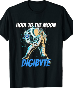 DigiByte T-Shirt HODL To The Moon Astronaut Crypto