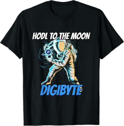 DigiByte T-Shirt HODL To The Moon Astronaut Crypto