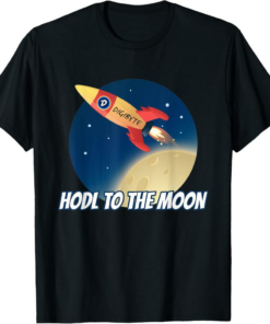 DigiByte T-Shirt HODL To The Moon Crypto Rocket DGB