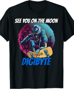DigiByte T-Shirt See You On The Moon Crypto Funny DGB