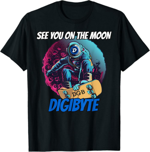 DigiByte T-Shirt See You On The Moon Crypto Funny DGB