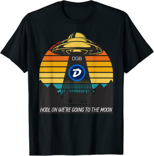 DigiByte T-Shirt To The Moon Crypto DGB Cryptocurrency UFO