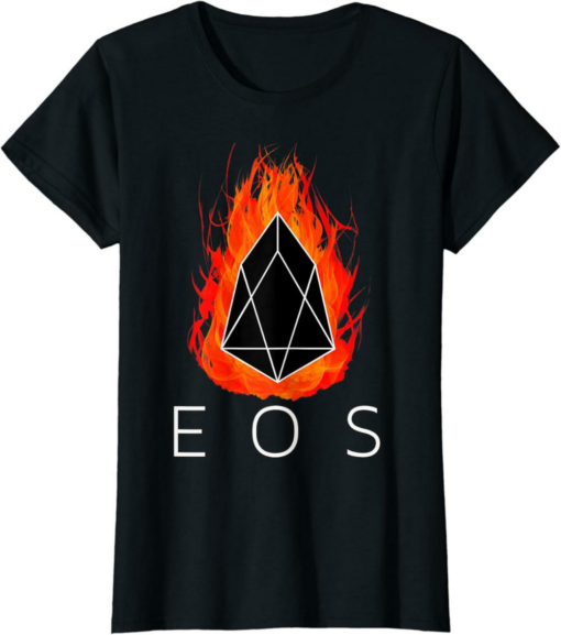 EOS T-Shirt Crypto Logo Fire