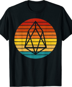 EOS T-Shirt Crypto Vintage Retro Sunset Design 60s 70s