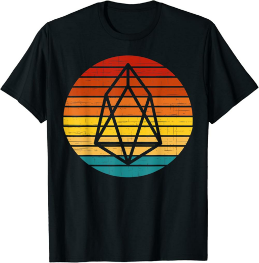 EOS T-Shirt Crypto Vintage Retro Sunset Design 60s 70s