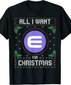 Enjin T-Shirt All I Want For Xmas is Crypto Ugly Sweater