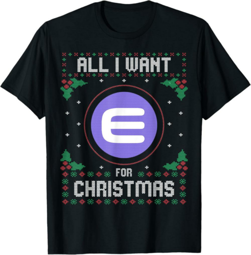 Enjin T-Shirt All I Want For Xmas is Crypto Ugly Sweater