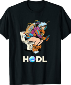 Enjin T-Shirt ENJ HODL Space Man On Toilet Merch
