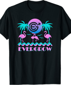 EverGrow T-Shirt Coin EGC Retro Flamingos Crypto