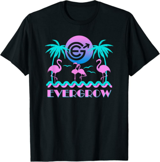 EverGrow T-Shirt Coin EGC Retro Flamingos Crypto