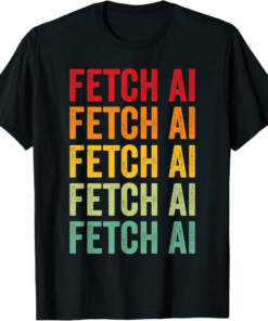Fetch AI T-Shirt Crypto Rainbow Text Design