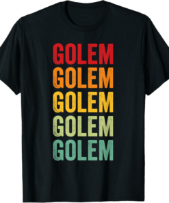Golem T-Shirt Crypto Rainbow Text Design