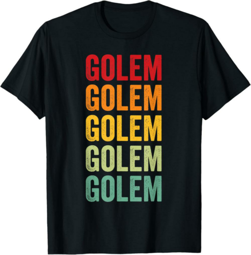 Golem T-Shirt Crypto Rainbow Text Design