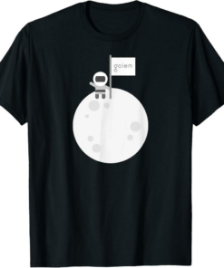 Golem T-Shirt To The Moon Astronaut GNT Flag Crypto