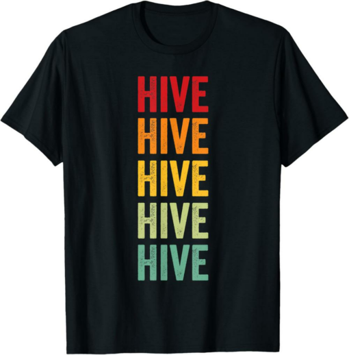 Hive T-Shirt Crypto Rainbow Text Design