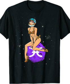 Holo T-Shirt Pin-up Girl Hodling HOT Crypto Moon
