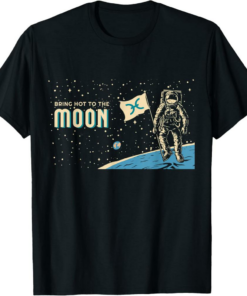 Holo T-Shirt To The Moon HOT Crypto Astronaut with HOT Logo