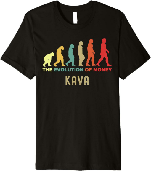 Kava T-Shirt Crypto The Evolution of Money Caveman Premium