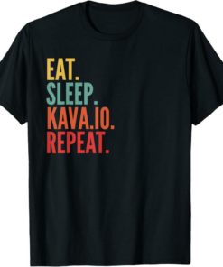 Kava T-Shirt Kava.io Crypto Eat Sleep Kava.io Repeat