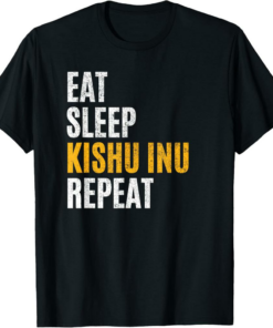 Kishu Inu T-Shirt Eat Sleep Repeat Vintage Classic