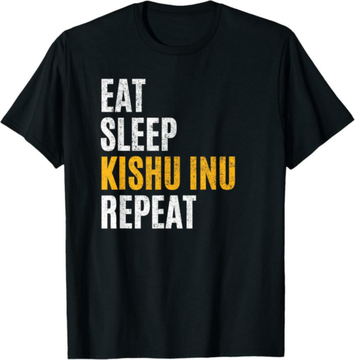 Kishu Inu T-Shirt Eat Sleep Repeat Vintage Classic