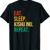Kishu Inu T-Shirt Eat Sleep Repeat Vintage Retro