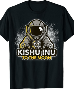 Kishu Inu T-Shirt to the Moon Astronaut Vintage Retro