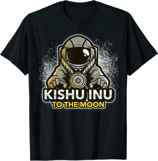 Kishu Inu T-Shirt to the Moon Astronaut Vintage Retro