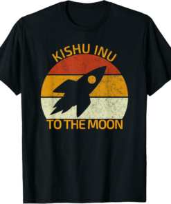 Kishu Inu T-Shirt to the Moon Vintage Retro