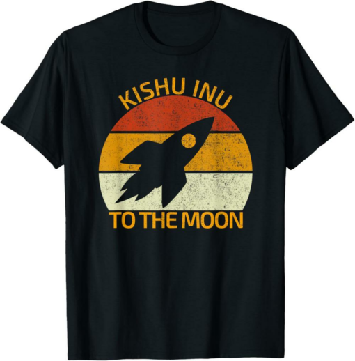 Kishu Inu T-Shirt to the Moon Vintage Retro