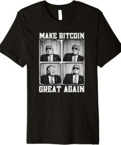 MAGA TRUMP T-Shirt Cool Photobooth Make Bitcoin Great Again