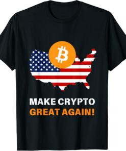MAGA TRUMP T-Shirt Make Crypto Great Again Bitcoin USA XRP