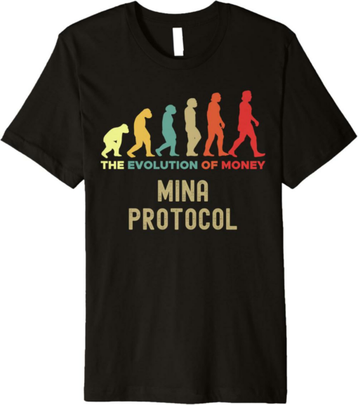 MINA T-Shirt Protocol Crypto The Evolution Of Money Caveman