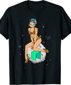 Neo T-Shirt Cryptocurrency Pin-up Girl Hodling A Crypto Moon