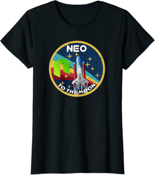 Neo T-Shirt To The Moon Crypto Space Grunge Cryptocurrency