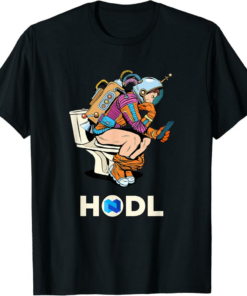 Nexo T-Shirt Cryptocurrency Talk HODL Space Man On Toilet