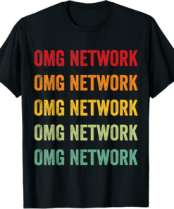 OMG Network T-Shirt Crypto Rainbow Text Design