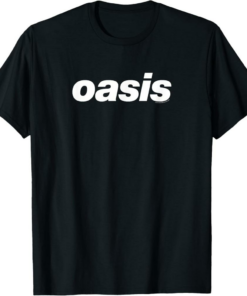 Oasis T-Shirt White Logo On Black