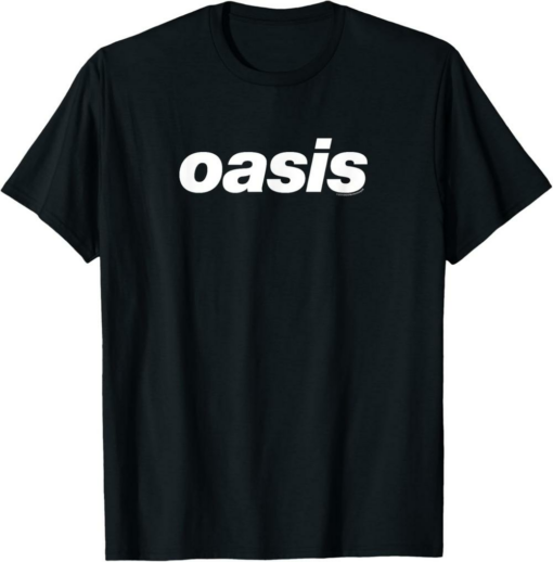 Oasis T-Shirt White Logo On Black