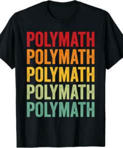 Polymath T-Shirt Crypto Rainbow Text Design
