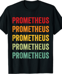 Prometheus T-Shirt Crypto Rainbow Text Design