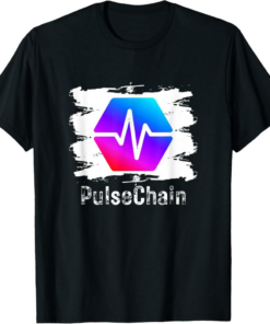 PulseChain T-Shirt Crypto Logo Cryptocurrency PLS Style