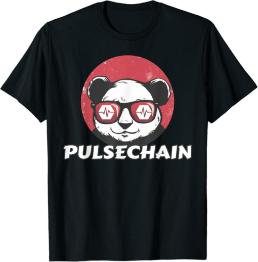 PulseChain T-Shirt PLS Pulse Hex Crypto Logo Panda